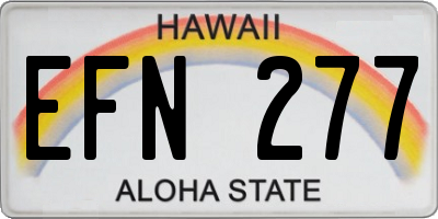 HI license plate EFN277