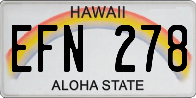 HI license plate EFN278
