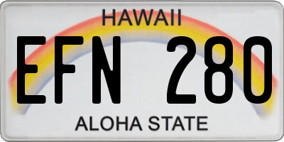 HI license plate EFN280