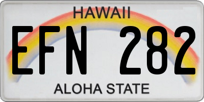 HI license plate EFN282