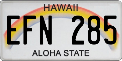 HI license plate EFN285