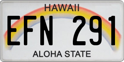 HI license plate EFN291