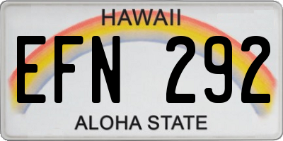 HI license plate EFN292