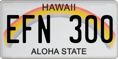 HI license plate EFN300