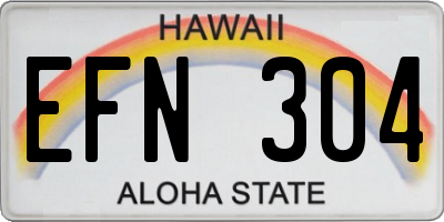 HI license plate EFN304