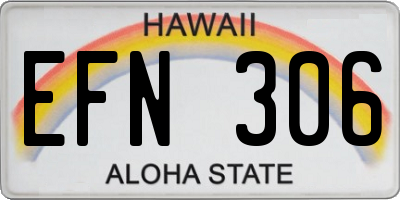 HI license plate EFN306
