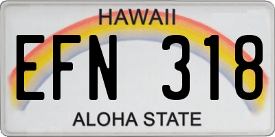 HI license plate EFN318