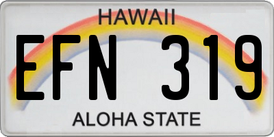 HI license plate EFN319