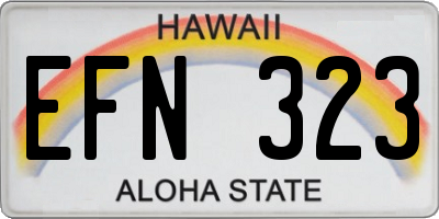 HI license plate EFN323