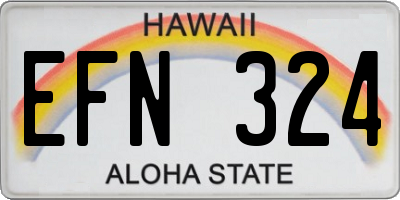 HI license plate EFN324