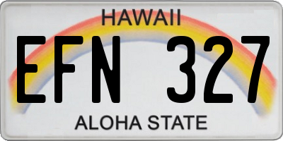 HI license plate EFN327