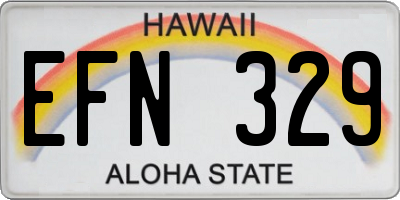 HI license plate EFN329