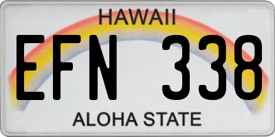 HI license plate EFN338