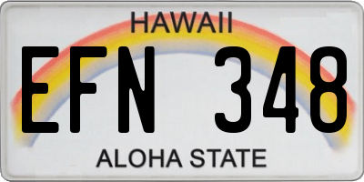 HI license plate EFN348