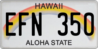 HI license plate EFN350