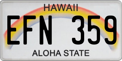 HI license plate EFN359