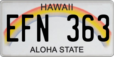 HI license plate EFN363