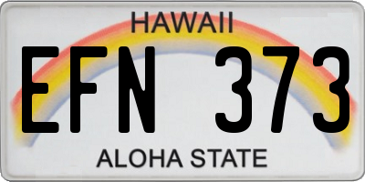 HI license plate EFN373