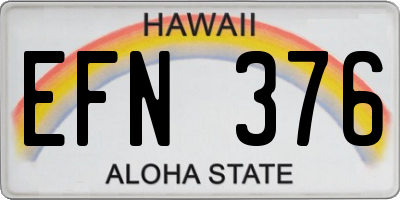 HI license plate EFN376