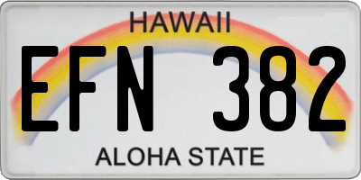 HI license plate EFN382