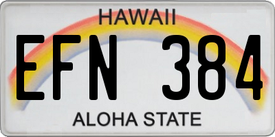 HI license plate EFN384