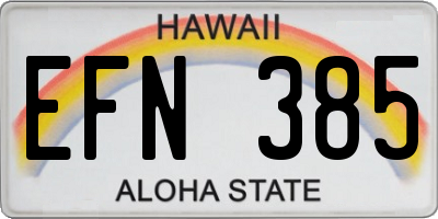 HI license plate EFN385