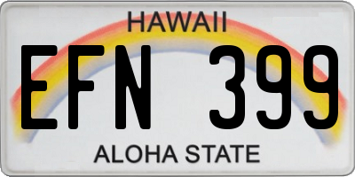 HI license plate EFN399
