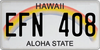 HI license plate EFN408