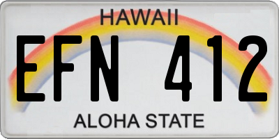 HI license plate EFN412