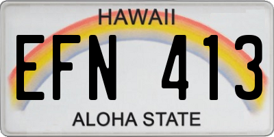 HI license plate EFN413