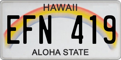 HI license plate EFN419