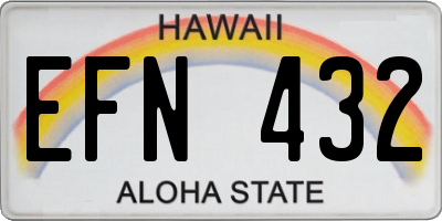 HI license plate EFN432