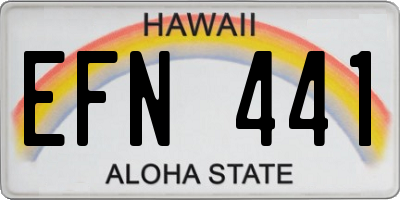 HI license plate EFN441