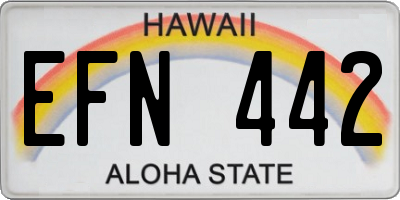 HI license plate EFN442