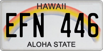HI license plate EFN446