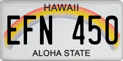 HI license plate EFN450