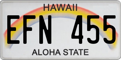 HI license plate EFN455