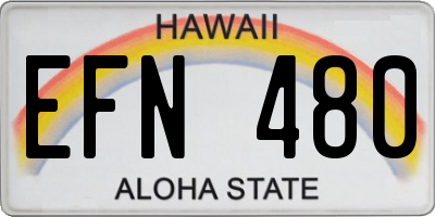 HI license plate EFN480