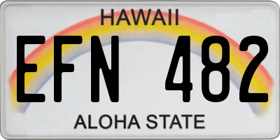 HI license plate EFN482