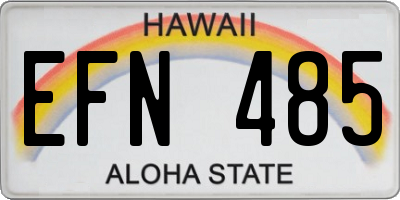 HI license plate EFN485