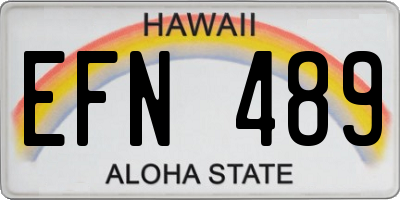 HI license plate EFN489
