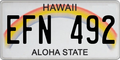 HI license plate EFN492