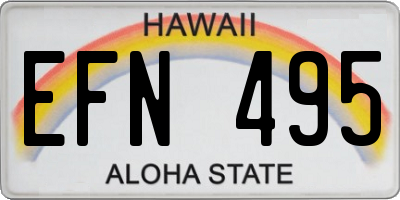 HI license plate EFN495