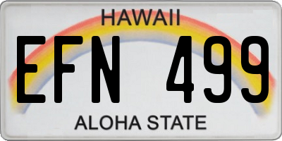 HI license plate EFN499