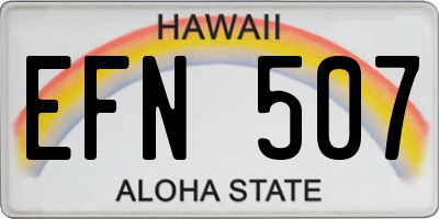 HI license plate EFN507