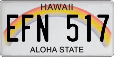 HI license plate EFN517
