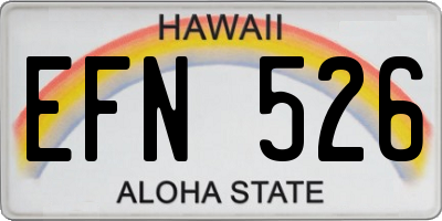 HI license plate EFN526