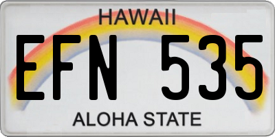 HI license plate EFN535