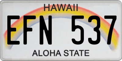 HI license plate EFN537