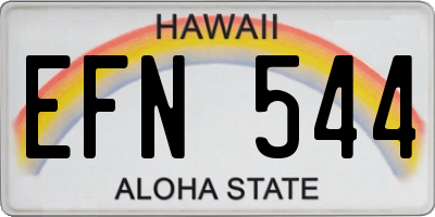 HI license plate EFN544